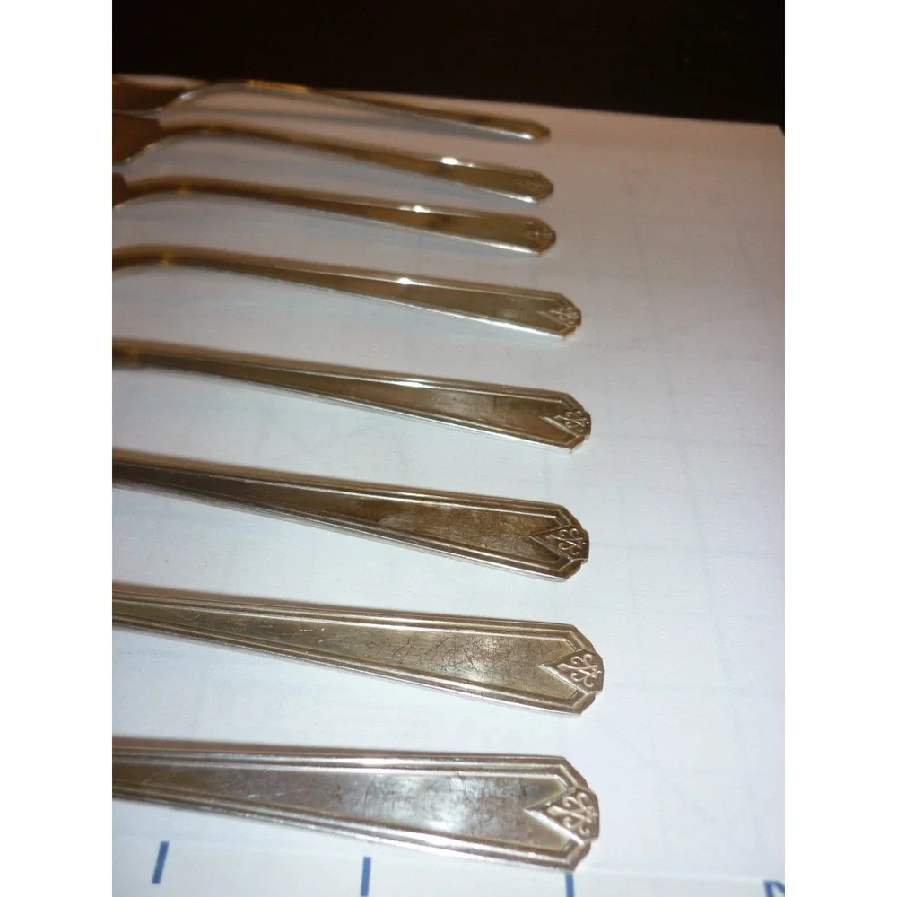 Set of 8 Silverplate  1928 ALADDIN Dinner‎ FORKS  5